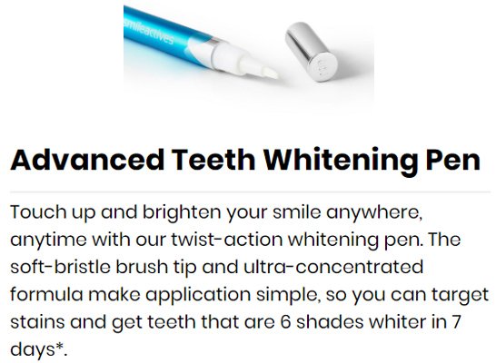 smileactives advance teeth whitening pen