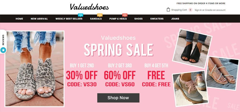 valued shoes website reviews