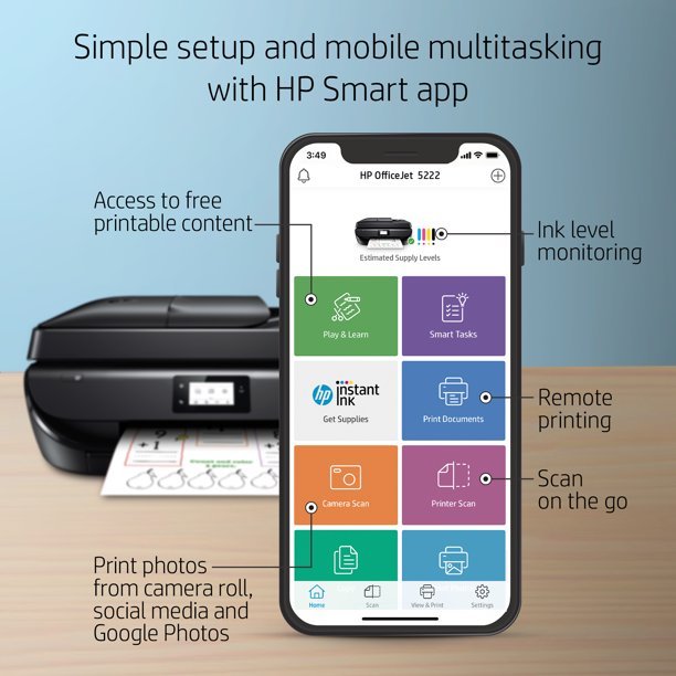 hp officejet 5222 printer detail